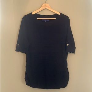 Black short sleeved sweater top